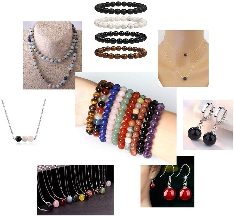 AD Beads 8mm Natural Round Loose Beads 110 Pieces, for Making 108 Mala Prayer Beads Necklace, Bracelet & Yoga Meditation, Jewelry Design (Sunstone) - Image 3